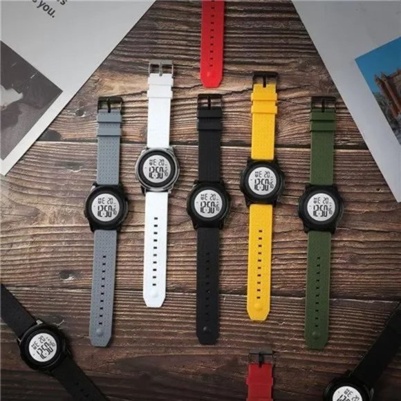 New Mens Digital Watch Ultra-Thin Sports Waterproof Simple Watch Stainless - Picture 4 of 7